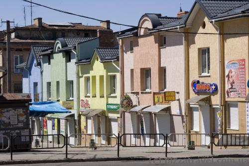 Разноцветные домики в Дрогобыче