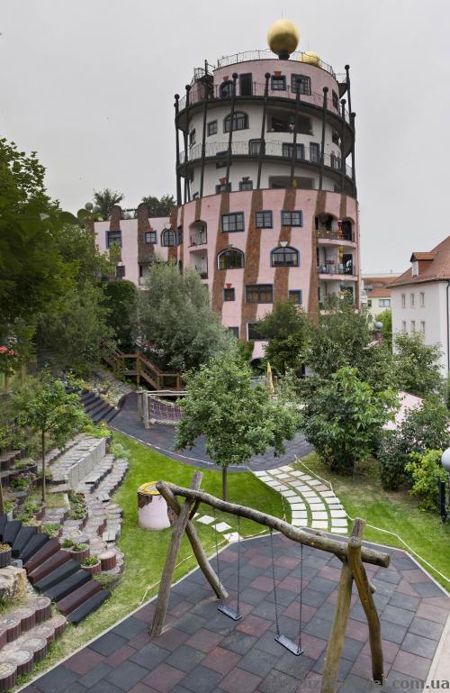 On the second floor there is a kindergarden and children play here.