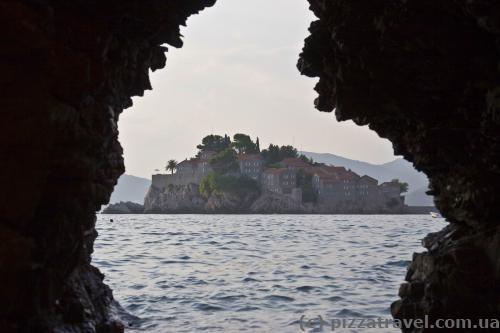 Unusual view of Sveti Stefan