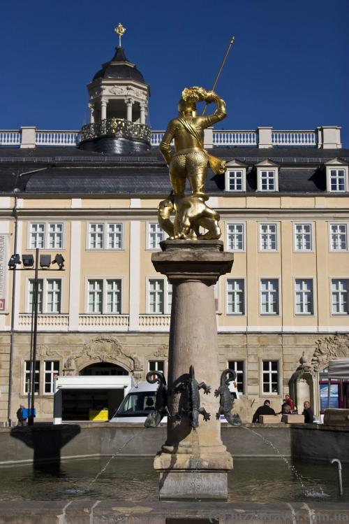 Fountain figure of St. George