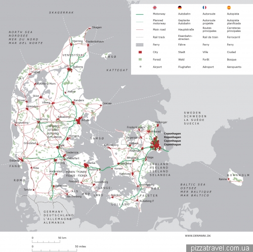 Карта Дании