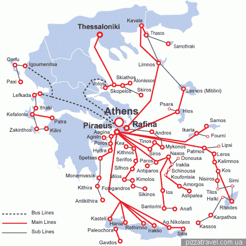Greece Ferry Map