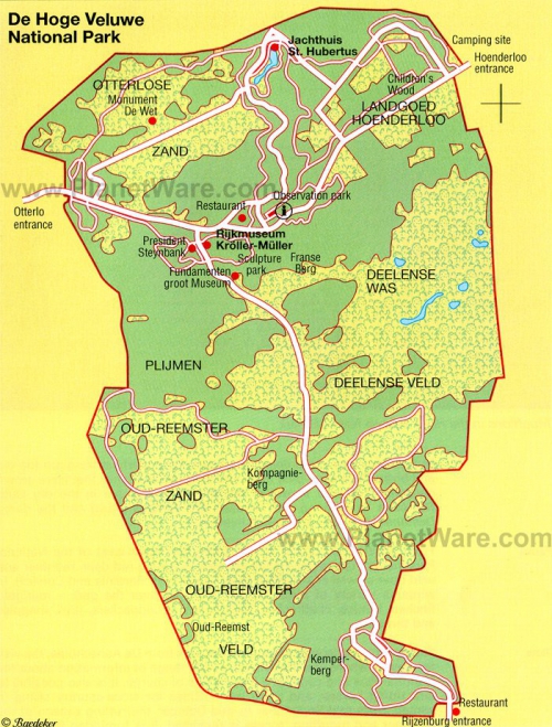 Карта національного парку Де Хоге Велюве