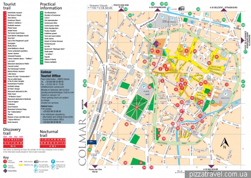 Map of the tourist center of Colmar