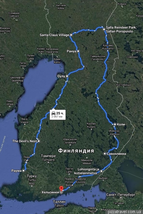 Our route in Finland