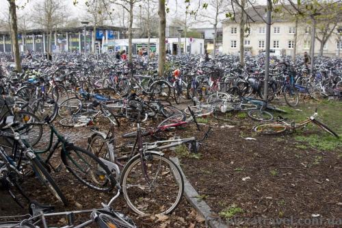 Lots of bicycles near the Goettingen train station