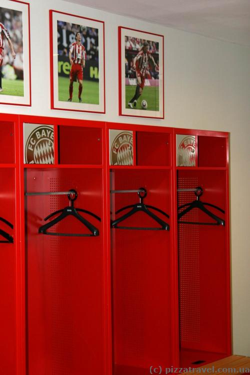 Locker rooms at the Allianz Arena stadium