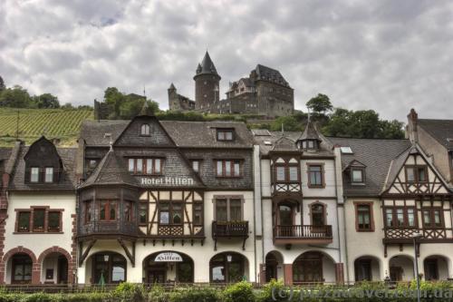 Stahleck Castle and houses in Bacharach