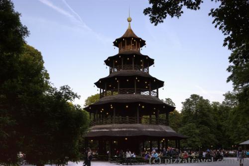 Chinese tower in the English garden in Munich