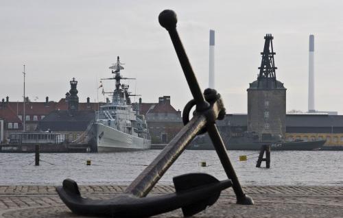 Military ship in the port of Copenhagen