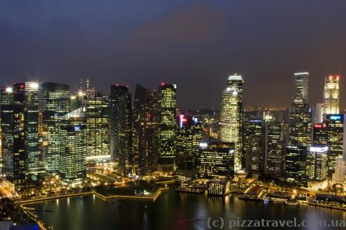 View from the club room window at Marina Bay Sands